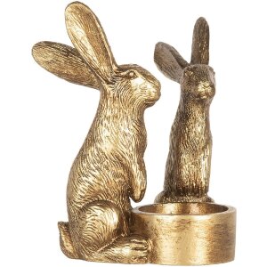 Clayre & Eef 6PR5741 Teelichthalter Kaninchen 10x8x12...