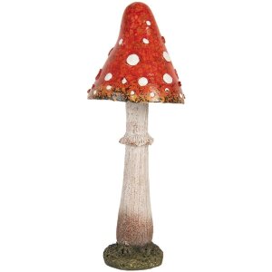 Clayre & Eef Декоративный гриб 9x23 см красный с белым