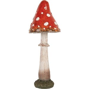 Clayre & Eef Декоративный гриб 9x23 см красный с белым