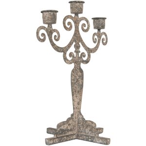 Свічник Clayre & Eef 6Y5821, сірий, 26x16x35 см