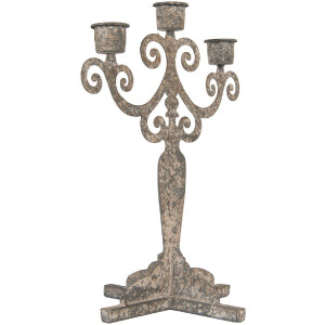 Свічник Clayre & Eef 6Y5822, сіро-бежевий, 21x15x25 см