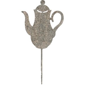 Clayre & Eef 6Y5828 Садовый кол Чайник 20x1x40 см Серый Бежевый