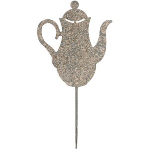 Clayre & Eef 6Y5828 Садовый кол Чайник 20x1x40 см Серый Бежевый