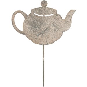 Clayre & Eef 6Y5831 Садовый штырь Чайник 26x1x35 см Серый Бежевый