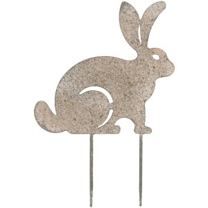 Clayre & Eef 6Y5832 Садовый декор Кролик железо 28x1x41 см серо-бежевый