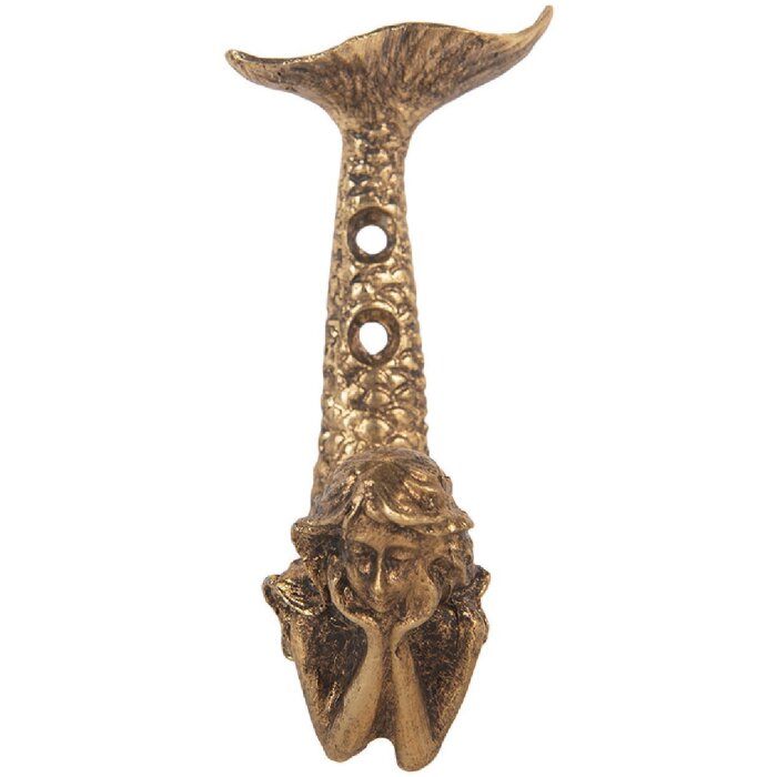 Вінтажний завіс для стіни залізний, 5x4x10 см, золотий, Clayre & Eef