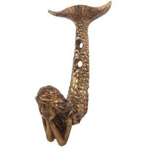 Вінтажний завіс для стіни залізний, 5x4x10 см, золотий, Clayre & Eef