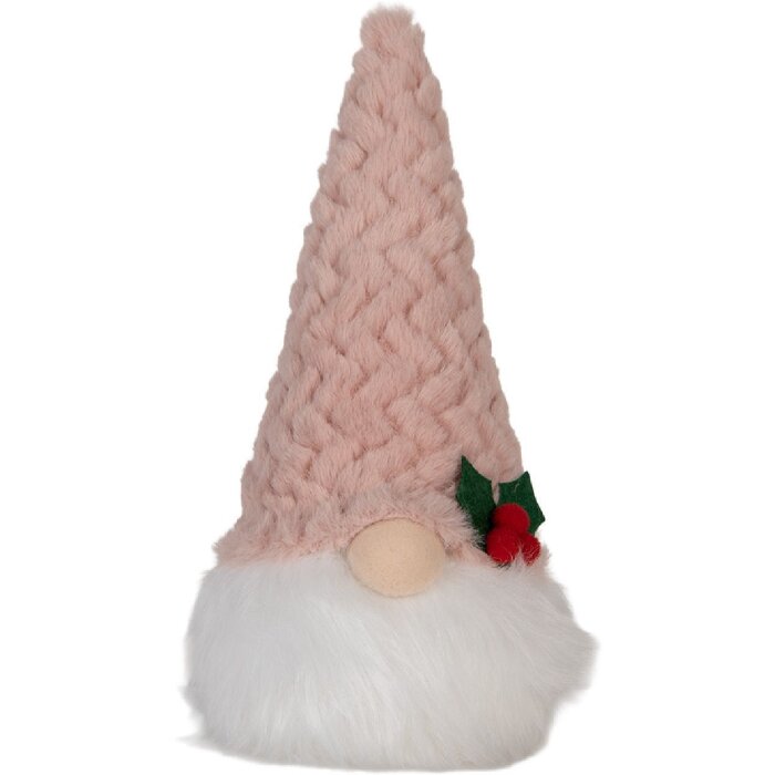 Декоративний гном з LED-освітленням, 25 см, рожевий, Clayre & Eef