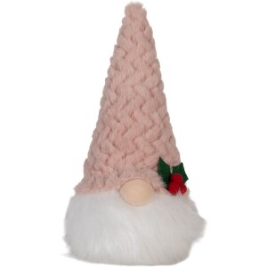 Декоративний гном з LED-освітленням, 25 см, рожевий,...