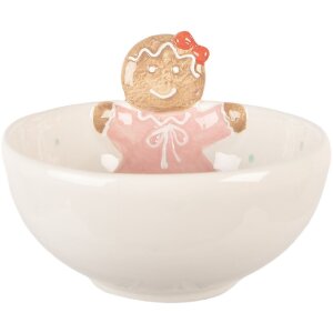 Сервісна миска Clayre & Eef 6CE2216, біло-рожева, 18x17x12 см, 700 мл