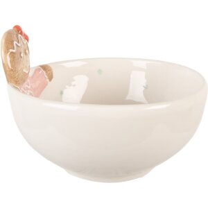 Сервісна миска Clayre & Eef 6CE2216, біло-рожева, 18x17x12 см, 700 мл