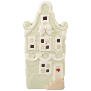 Декоративний будиночок з LED-освітленням, зелений, 11x9x22 см