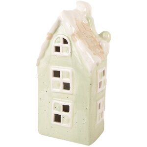 Декоративний будиночок з LED-освітленням, зелений, 11x9x22 см