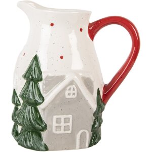 Декоративна кана Clayre & Eef біло-зеленого кольору,...