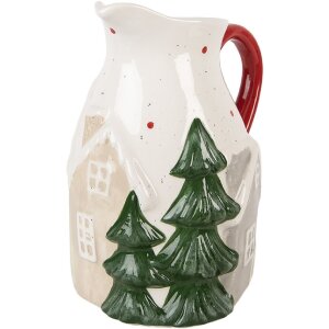 Декоративна кана Clayre & Eef біло-зеленого кольору,...