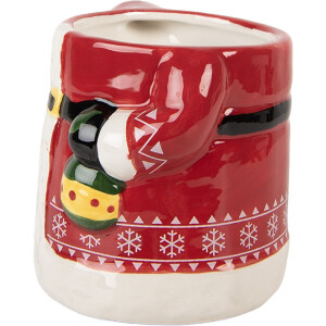 Керамічний чашка Clayre & Eef 450 мл, червоний та білий, з кришкою