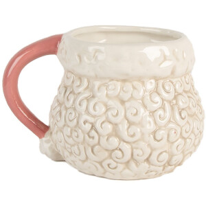Кружка Clayre & Eef, 550 мл, 16x11x10 см, керамічна, рожево-біла