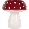 Clayre & Eef 6GL5199 Teelichthalter Pilz Ø 7x7 cm weiß-rot