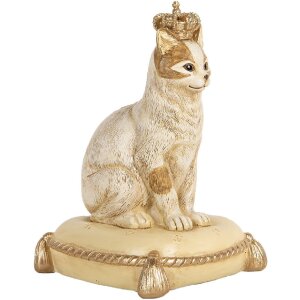 Clayre & Eef Копилка Кішка Бежева 13x13x20 см