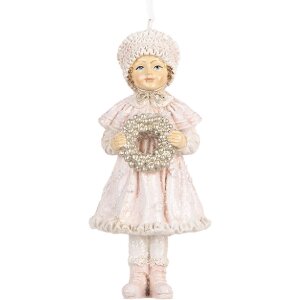Clayre & Eef Подвеска декоративная Kind Rosa 5x4x11 см