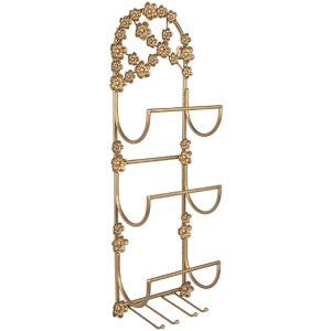 Clayre & Eef 5Y1387 Стелаж для вина золотий 21x13x62 см