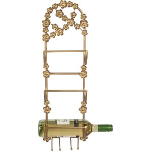 Clayre & Eef 5Y1387 Стелаж для вина золотий 21x13x62 см