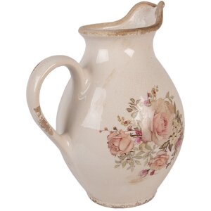 Clayre & Eef 6CE2236M Декоративний глечик 21x16x24 см Бежево-рожевий