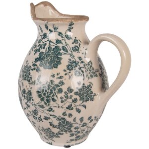 Clayre & Eef Декоративний глечик 21x16x24 см бежево-зелений