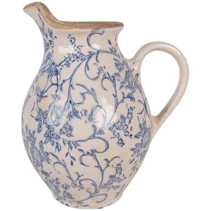 Clayre & Eef 6CE2238M Декоративний глечик 21x16x24 см Бежево-блакитний
