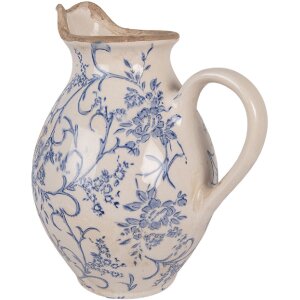 Clayre & Eef 6CE2238M Декоративний глечик 21x16x24 см Бежево-блакитний