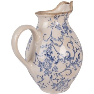 Clayre & Eef 6CE2238M Декоративний глечик 21x16x24 см Бежево-блакитний