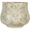 Clayre & Eef Квітковий горщик Ø 21x17 см бежево-зелений