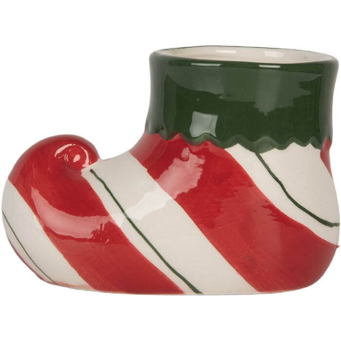 Кашпо Clayre & Eef 6CE2317 — стильне червоно-зелене кашпо для квітів, 15x8x10 см
