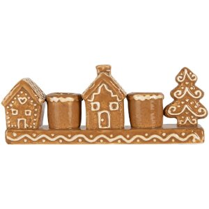 Clayre & Eef Подсвечник "Домики" 21x4x8 см