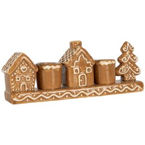 Clayre & Eef Подсвечник "Домики" 21x4x8 см