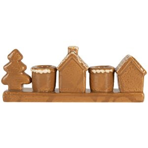 Clayre & Eef Подсвечник "Домики" 21x4x8 см