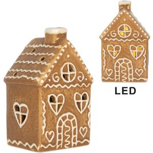 Clayre & Eef Декоративний будиночок з LED 7x6x12 см