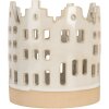 Clayre & Eef Подсвечник "Домики" 11x11 см бежево-коричневый
