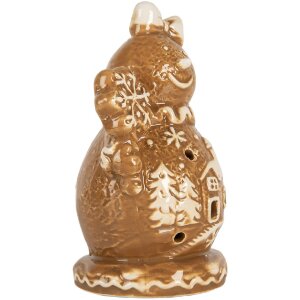 Clayre & Eef Декорация Снеговик 9x7x13 см Керамика
