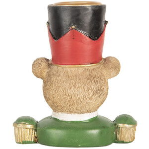 Свічник у формі ведмедя Clayre & Eef, 9x6x10 см, коричневий зелений