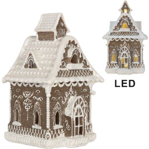 Clayre & Eef 6PR5810 Dekoration Haus mit LED 13x12x20 cm
