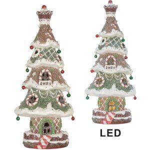 Clayre & Eef Ялинка декоративна зі світлодіодами 15x12x36 см