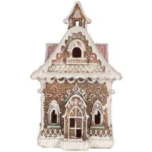 Clayre & Eef 6PR5833 Dekoration Haus mit LED 16x15x25 cm