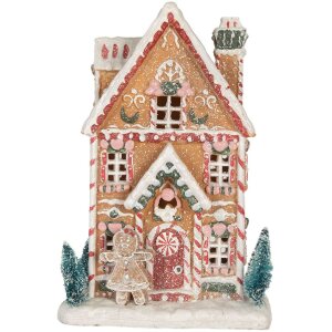 Clayre & Eef 6PR5845 Dekoration Haus mit LED 17x12x25 cm