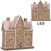 Clayre & Eef Декоративний будинок з LED 21x8x20 см коричнево-рожевий