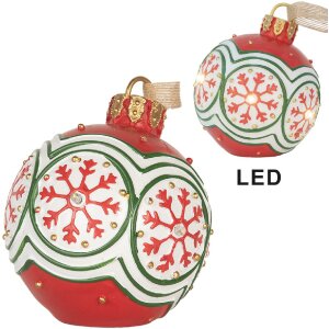 Clayre & Eef 6PR5859 Новогодняя подвеска-шар с LED 12x14 см