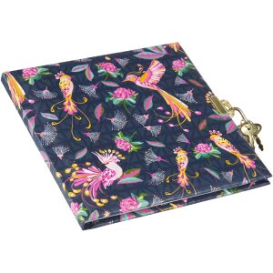 Goldbuch Дневник Tropical Birds голубой 16x16 см с замком