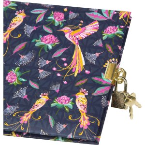 Goldbuch Дневник Tropical Birds голубой 16x16 см с замком