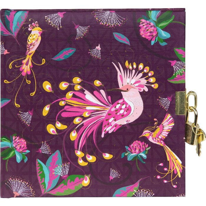 Goldbuch Дневник Tropical Birds Слива 16x16 см с замком
