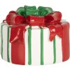 Clayre & Eef 6PR5774 Свічник 12x11x7 см білий з червоними акцентами